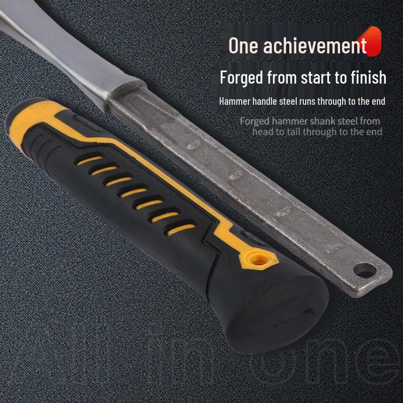 Shockproof Small Western Masonry Pickaxe - Pure Steel Integrated Flat Head, Pointed Ice Axe & Diamond Hammer for Exploration
