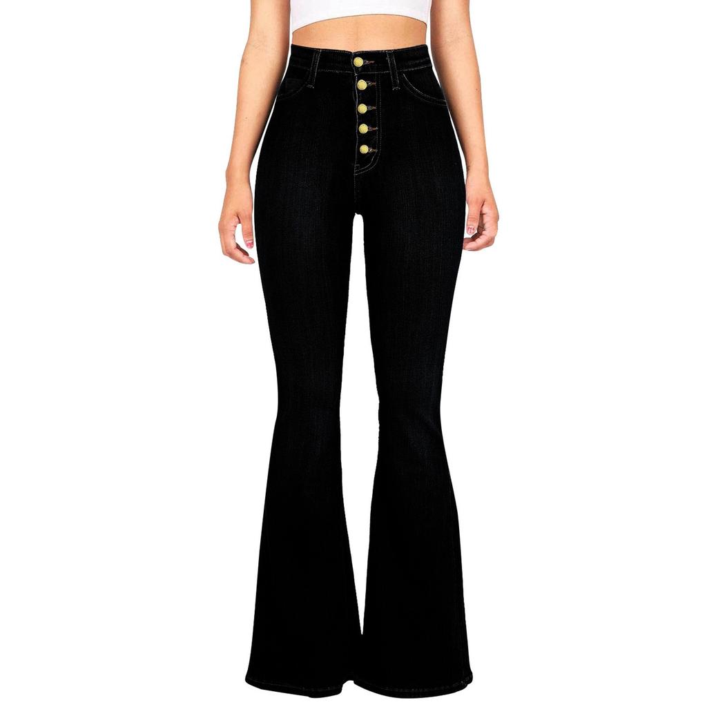 Women's Jeans Casual Solid Color Casual Pants Versatile Slim Fit  Jeans