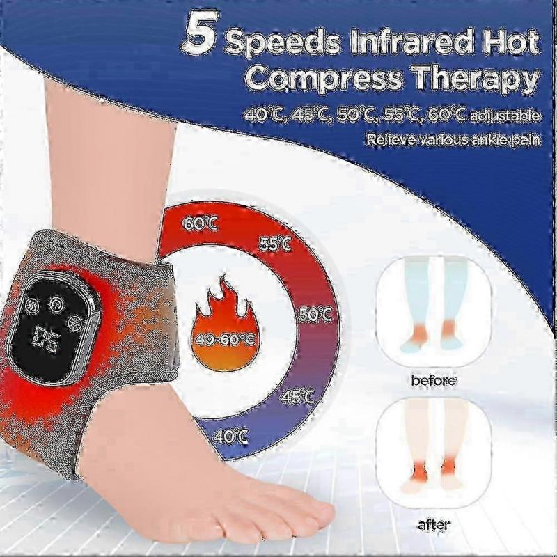 2x 2025 Emsense Foot Massager Wireless Portable Triple Method 3 Vibration Mode Heated Ankle Wrap For Home Office Travel-jinmu3