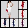 Elegant 2023 Autumn Fashion Women's V Neck Off Shoulder Short Sleeve A Line Dress