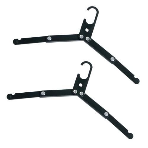 RODGERS Folding Hangers (Black, Set of 2) Aluminum Portable Travel Hangers, Foldable, Portable Laundry Hanger, Convenient, Lightweight, Multifunctiona