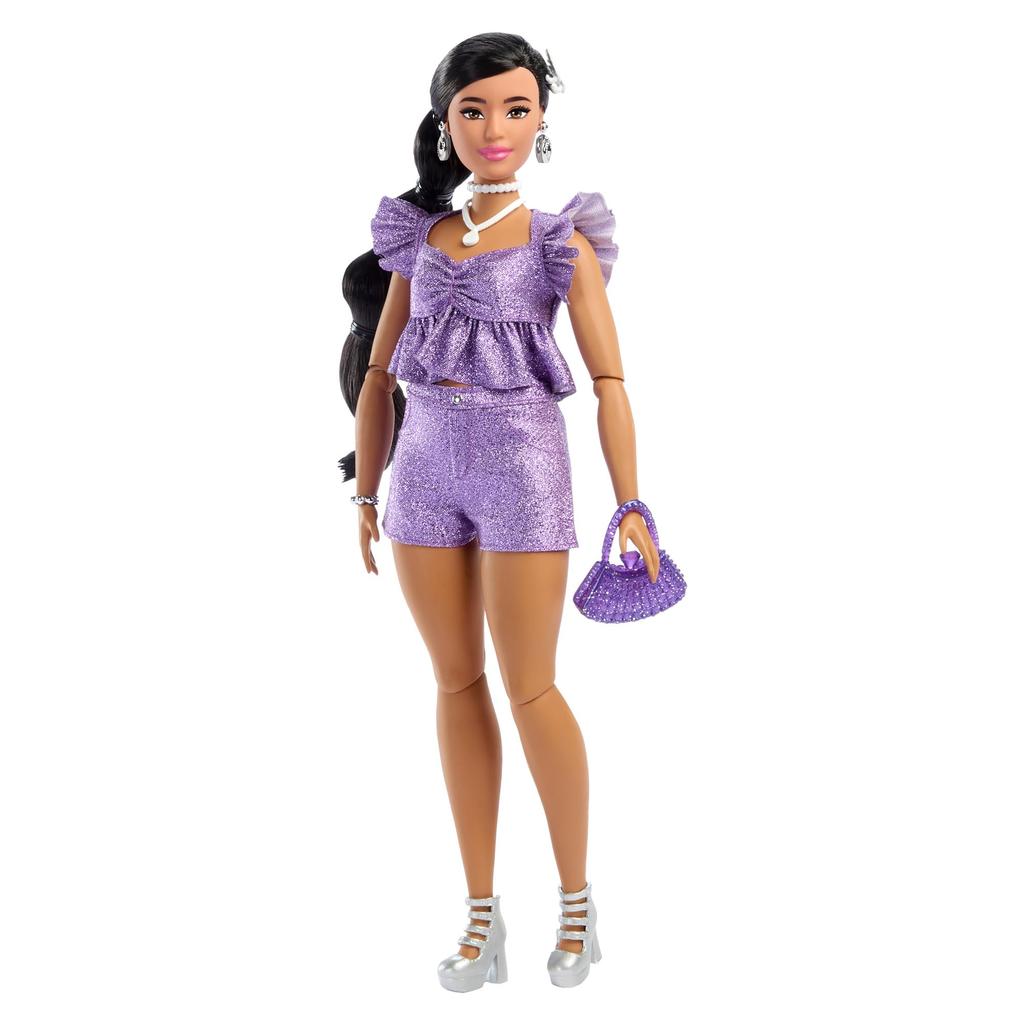 Barbie Deluxe Style Purple Hot Pants Dress-Up Doll House for Pretend Play, Ages 4 and Up, Purple, JFP43