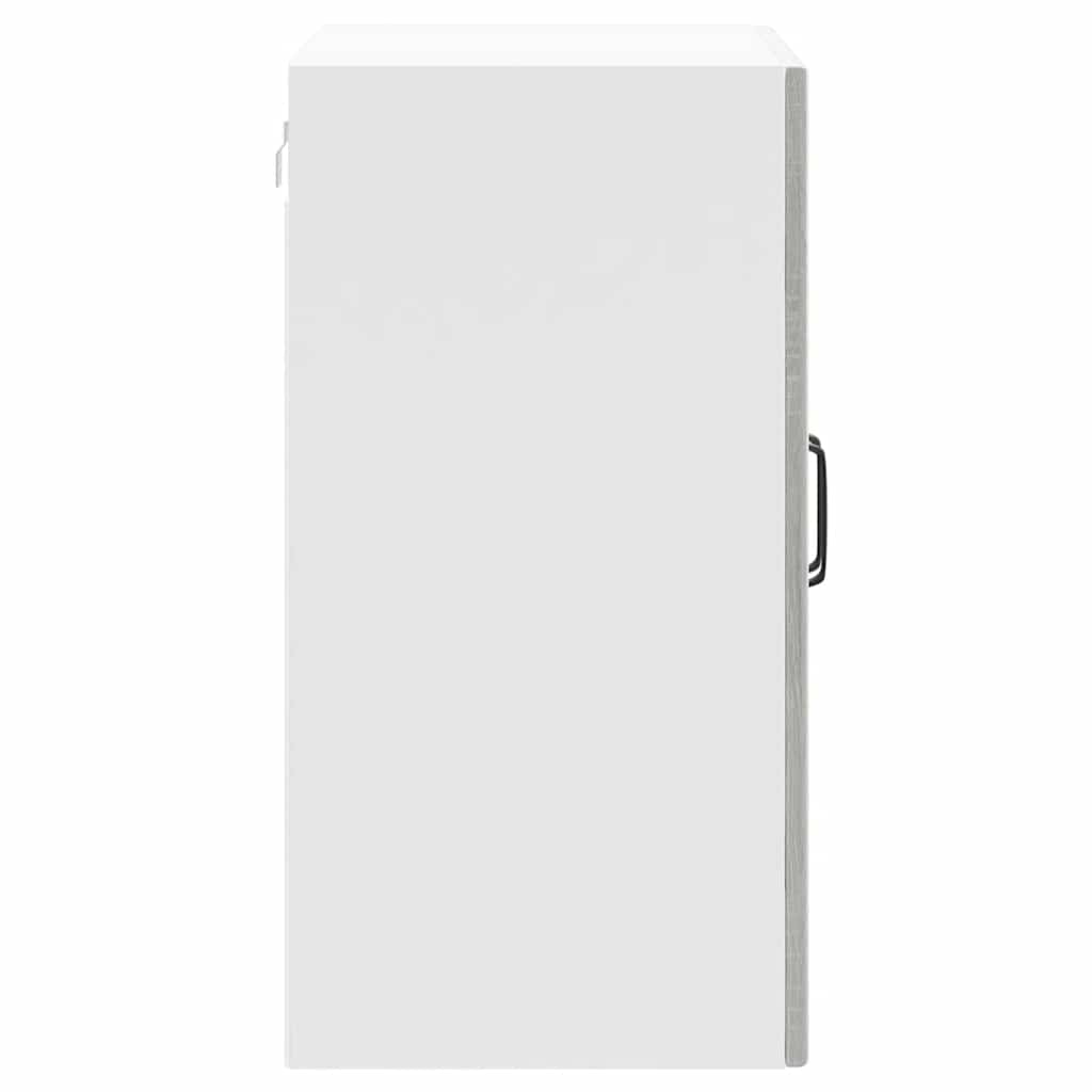 Lucca Wall Mounted Kitchen Cabinet with Glass Door Grey Sonoma Wood Based Material