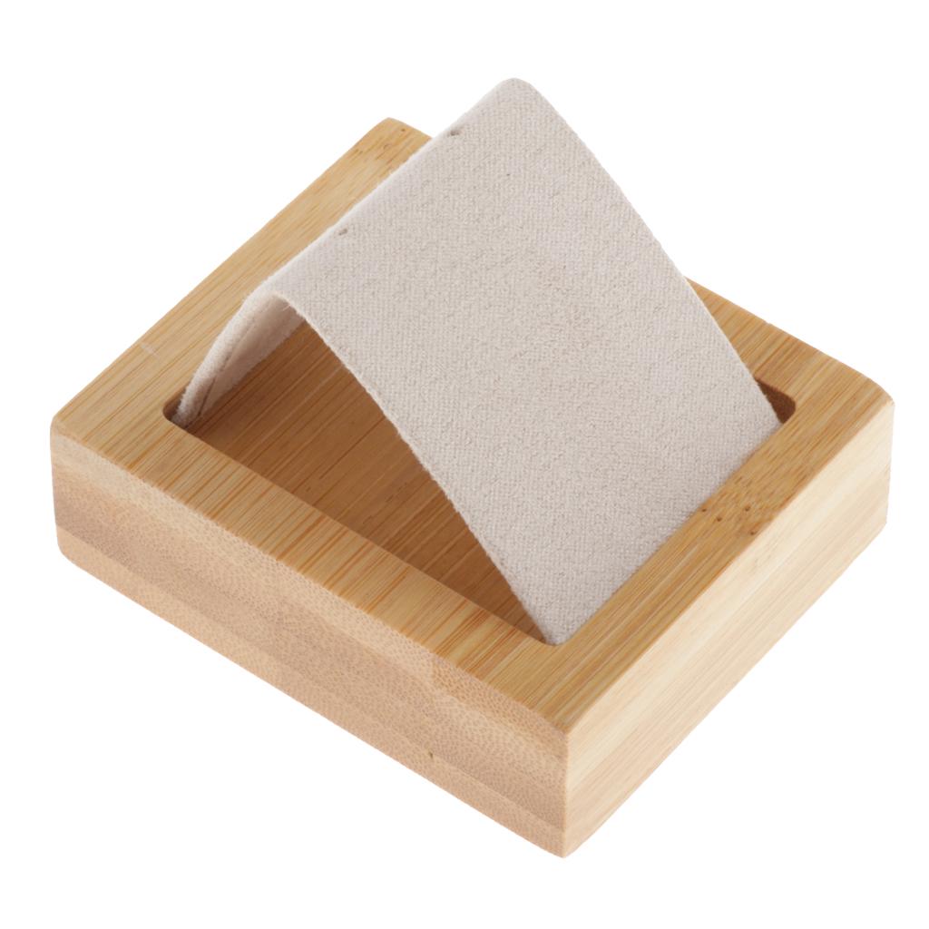 Bamboo Wooden Drop Earrings Ear Studs Display Rack Organizer 1 Slot White