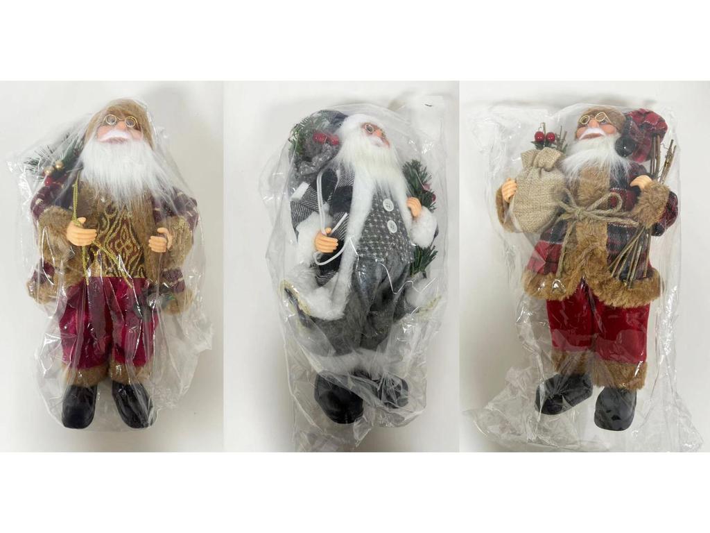 Pluszowa Lalka Mikołaja 12-calowa Stojąca Ozdoba Świąteczna