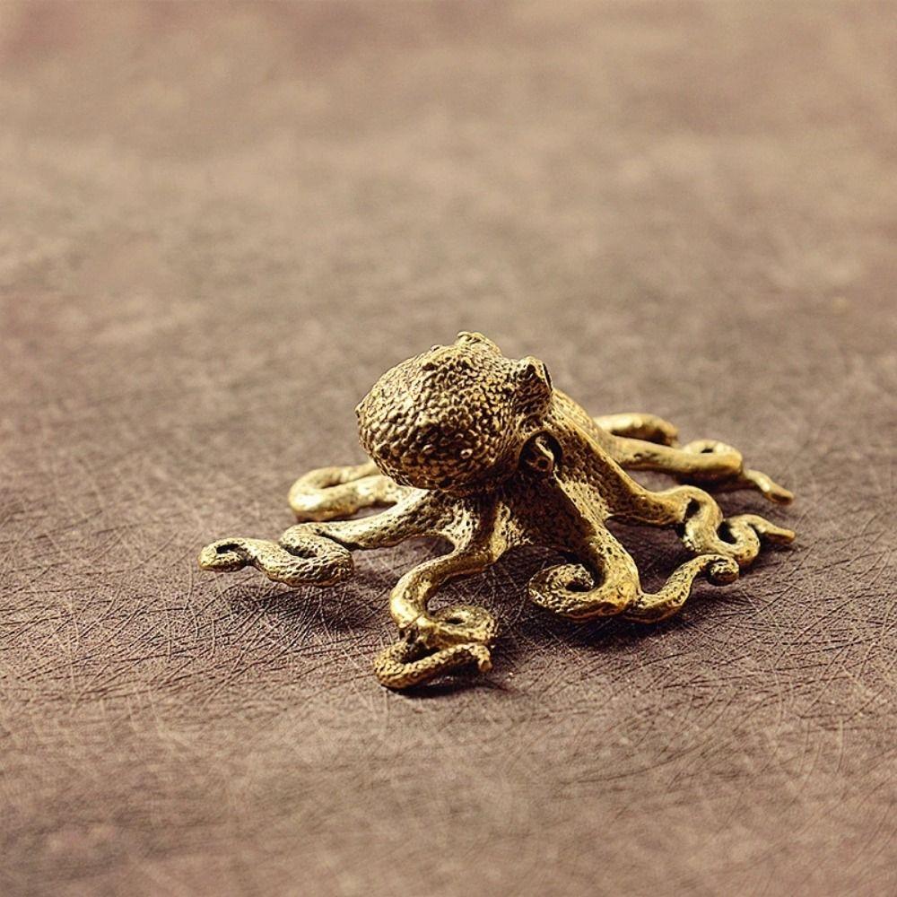 Handicraft Gift Microcarving Home Decoration Bronze Crafts Tea Pet Bronze Ware Octopus Statue