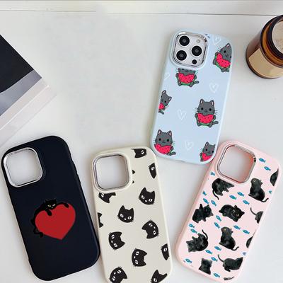 LZ8 Cartoon Cat Cute Art Soft Phone Case for Samsung S24 Ultra S23 Plus S21 FE A16 A54 A34 A52 A06 Infinix Hot 40 30i Lens Protection Shockproof Cover