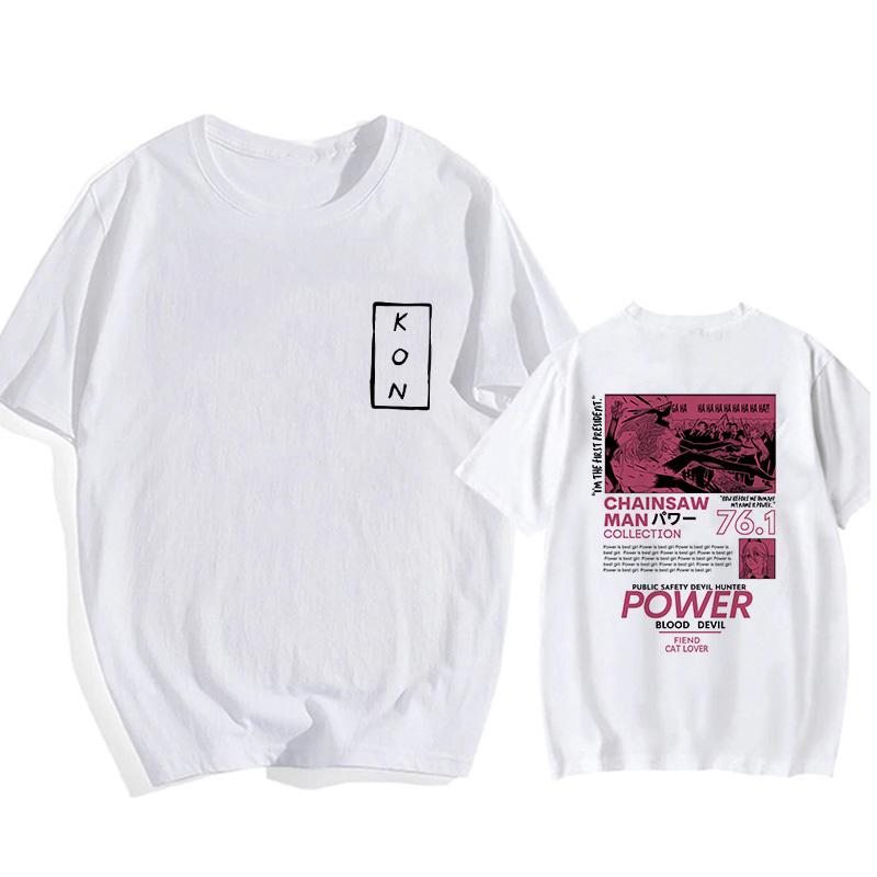 Black White Tshirt Makima Harajuku Graphic Tees Clothing Chainsaw T Shirt Japanese Anime Aesthetic Clothes Harajuku Streetwear
