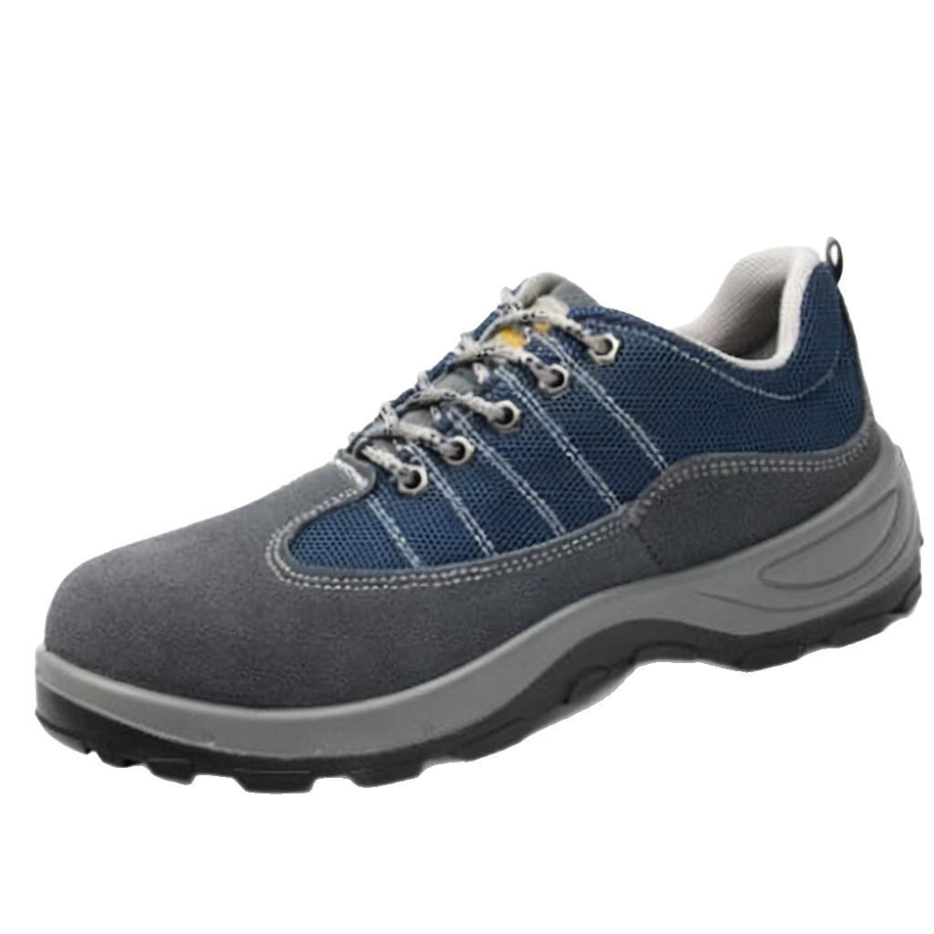 

Four Seasons Breathable Mesh Work Shoes - Comfortable, Wear-Resistant, Anti-Smash Safety Shoes for Construction Sites. Blue, Size 43