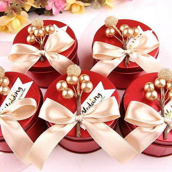 Персонализированные европейские золотые круглые свадебные бонбоньерки As shown, no processing needed