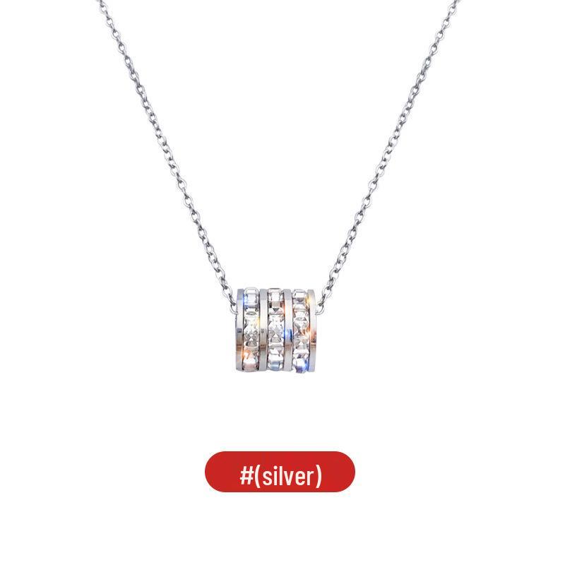 18K Gold Plated Titanium Steel Clavicle Necklace: Diamond Accented, Colorfast, Versatile, Light Luxury Style