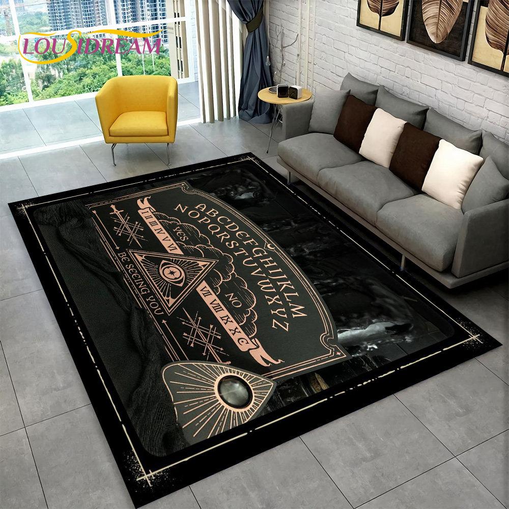 Ouija Tarot Witchcraft Gothic Area Rug,Carpet Rug for Living Room Bedroom Sofa Doormat Decoration,Kids Play Non-slip Floor Mat