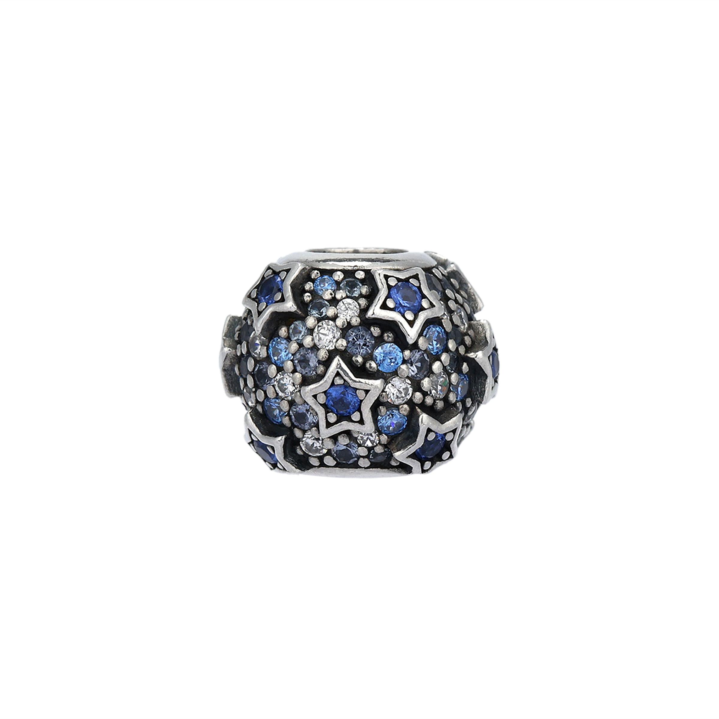 Pandora Star Shaped Pavé Charm Unisex Charm Blue 798467C01 Box,Blue