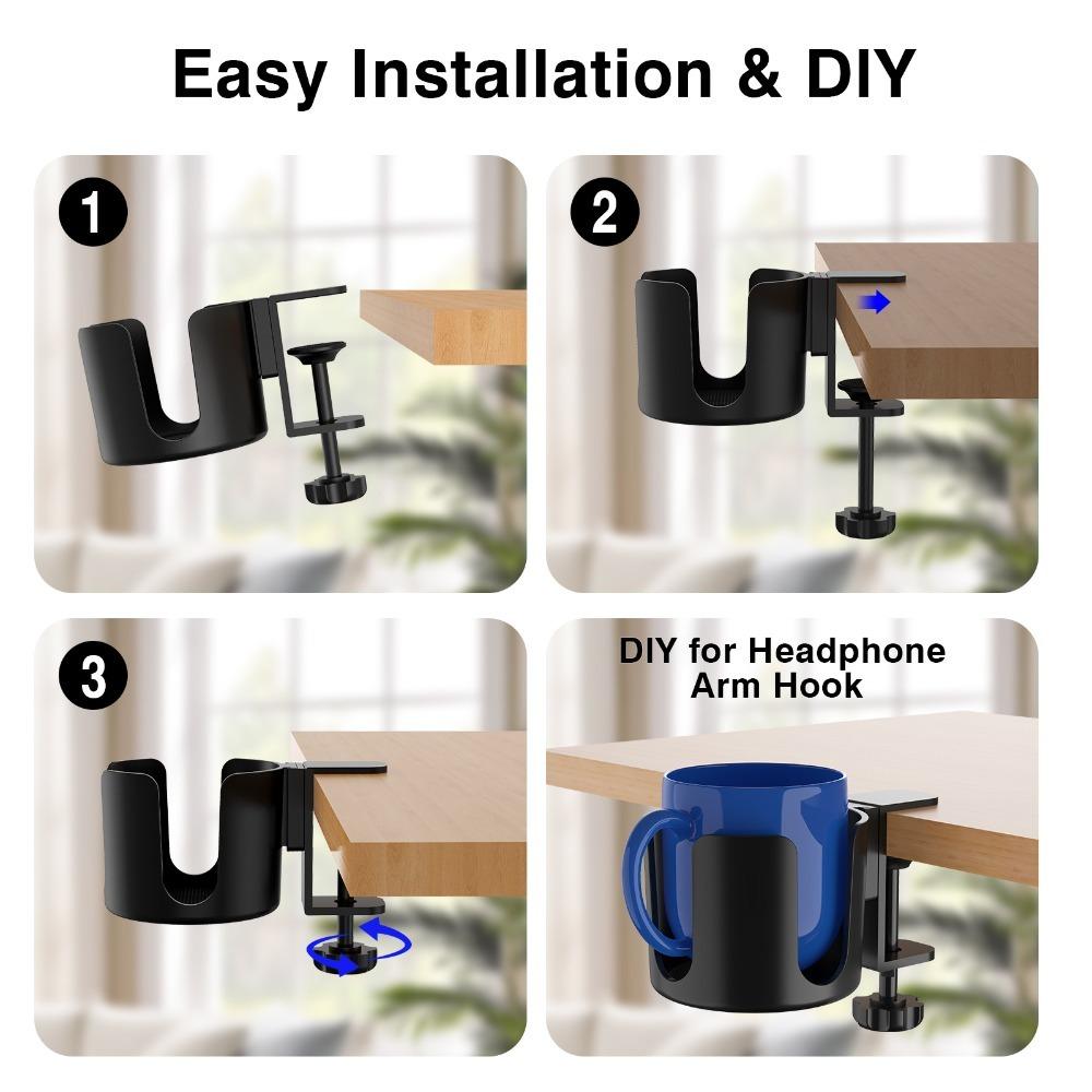 1PC Universal Adjustable Cup Holder Arm Clamp Stand for Desk Coffee Mug Water Bottle Drink Container Organizer Mug Holder