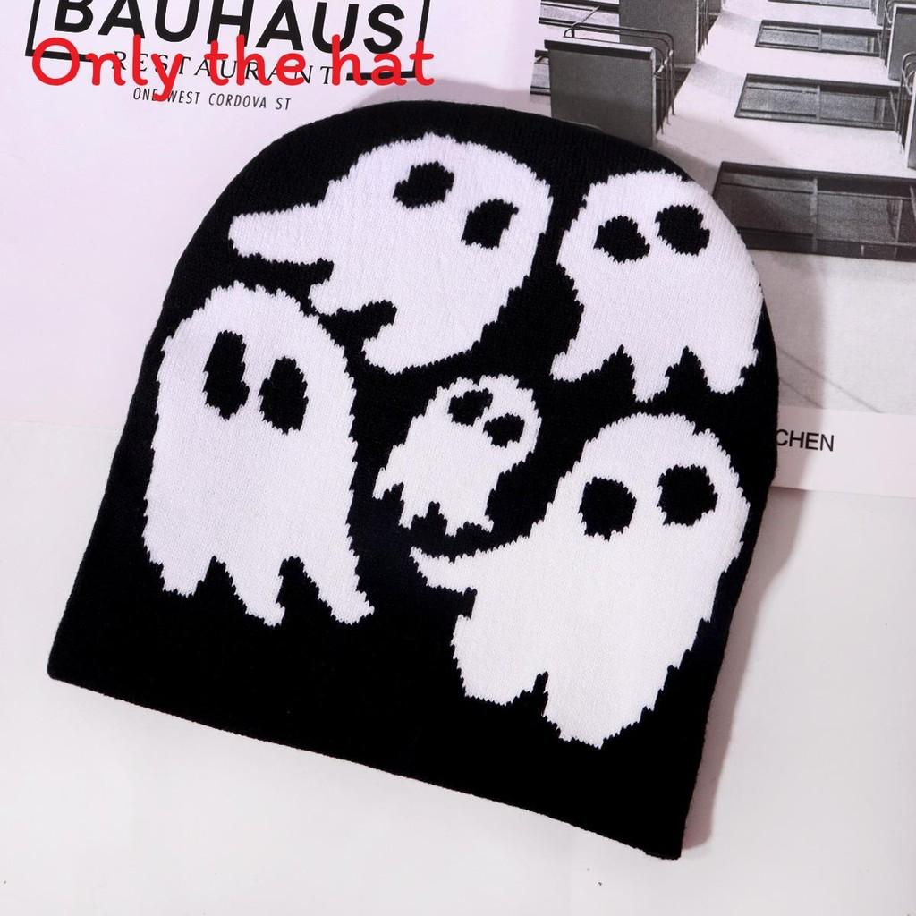 Ghost Pattern Beanie For Autumn Winter Outdoor Activities And Street Fashion