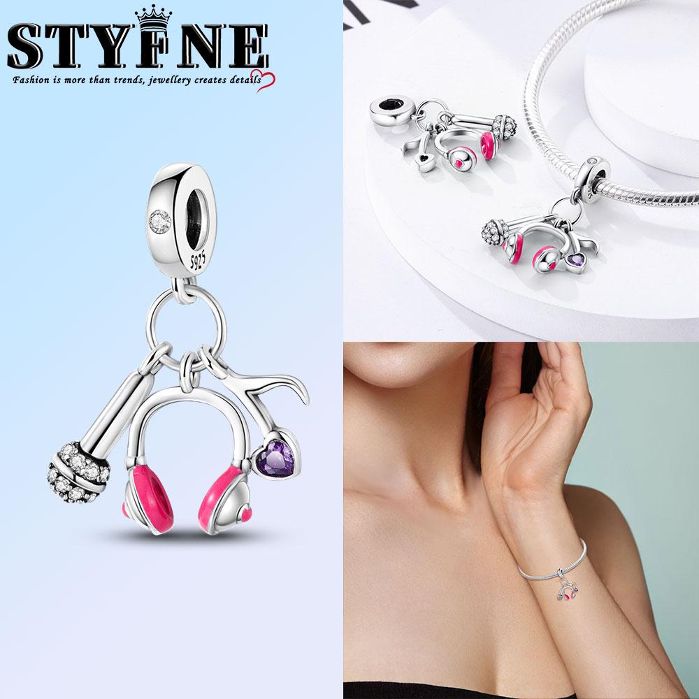 Romantic Music Charms Beads Copper Piano Violin Red Guitar Punk Saxophone Pendants Fit Bracelet Diy Jewelry