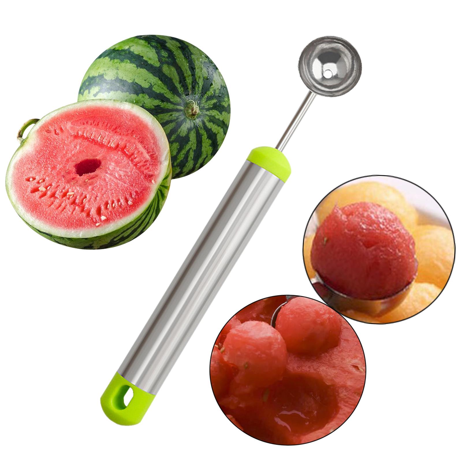 

Melon Baller Spoon Portable DIY Fruit Baller Tool Fruit Scooper for Watermelon Cantaloupe Sorbet Meatballs Ice Cream зелёный