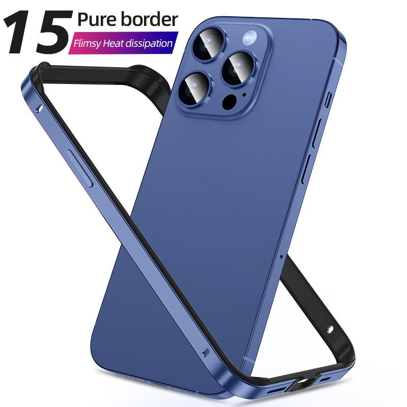 

Чехол для телефона из чистого алюминиевого сплава для iPhone 16 Pro Max 15 14 13 12 11 X XS XR, противоударный, силикон, противоударный, с углами, защищающими от падения iPhone 13 синий