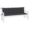 VidaXL Set of 2 Garden Bench Cushions, Bench Cover with Tie Strings, Waterproof Outdoor Cushion, Black 361723