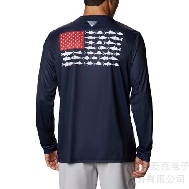 Colombia Pfg Fishing Suit Men's Long-sleeved T-shirt Summer Quick-drying Top Outdoor Sunscreen Breathable Fishing Suit