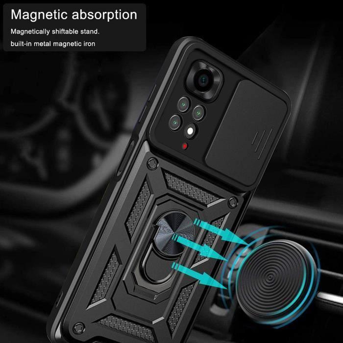 Etui Ochronne - E.F.CONNECTION - Do Xiaomi Redmi Note 11S - Twarde Etui - Czarne - 2 Szkła Hartowane