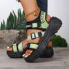 Fashion Chunky Platform Sports Sandals Women Wedges Height Increasing Shoes Woman 2025 Summer Thick Bottom Hook Loop Sandalias Plus Size