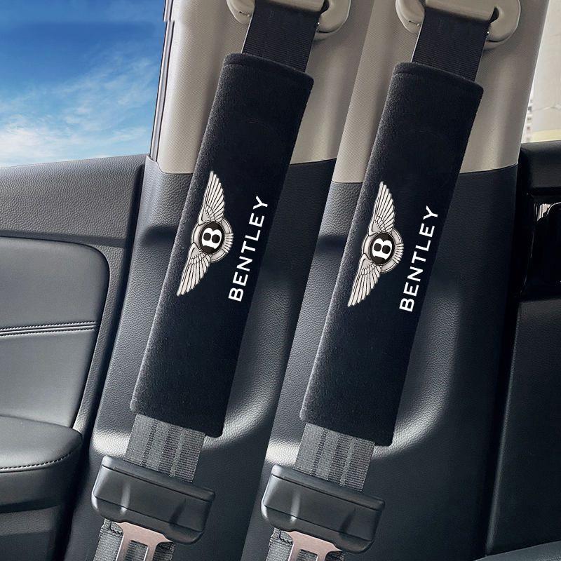 For New Bentley Flying Spur Continental GT Bentayga Mulsanne Protection Seat Belt Pads Car Seat Belt Safety Belt Shoulder Cover