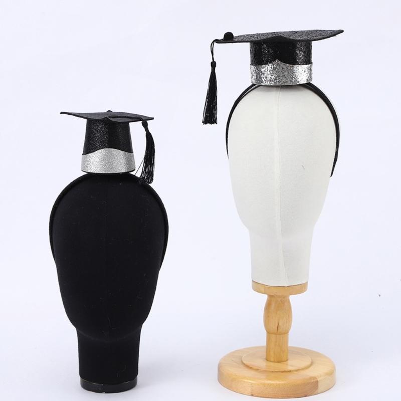 Adjustable Slip Resistant Graduation Hat Hairband With Mini Stereoscopic Doctoral Headdress For Commencement Event
