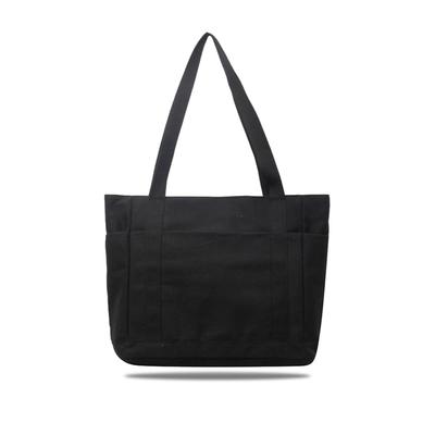 [work Worker] Large Capacity Canvas Tote Bag, Diaper Bag, Business Bag, Simple, Multifunctional (BLACK) [Product Code]
