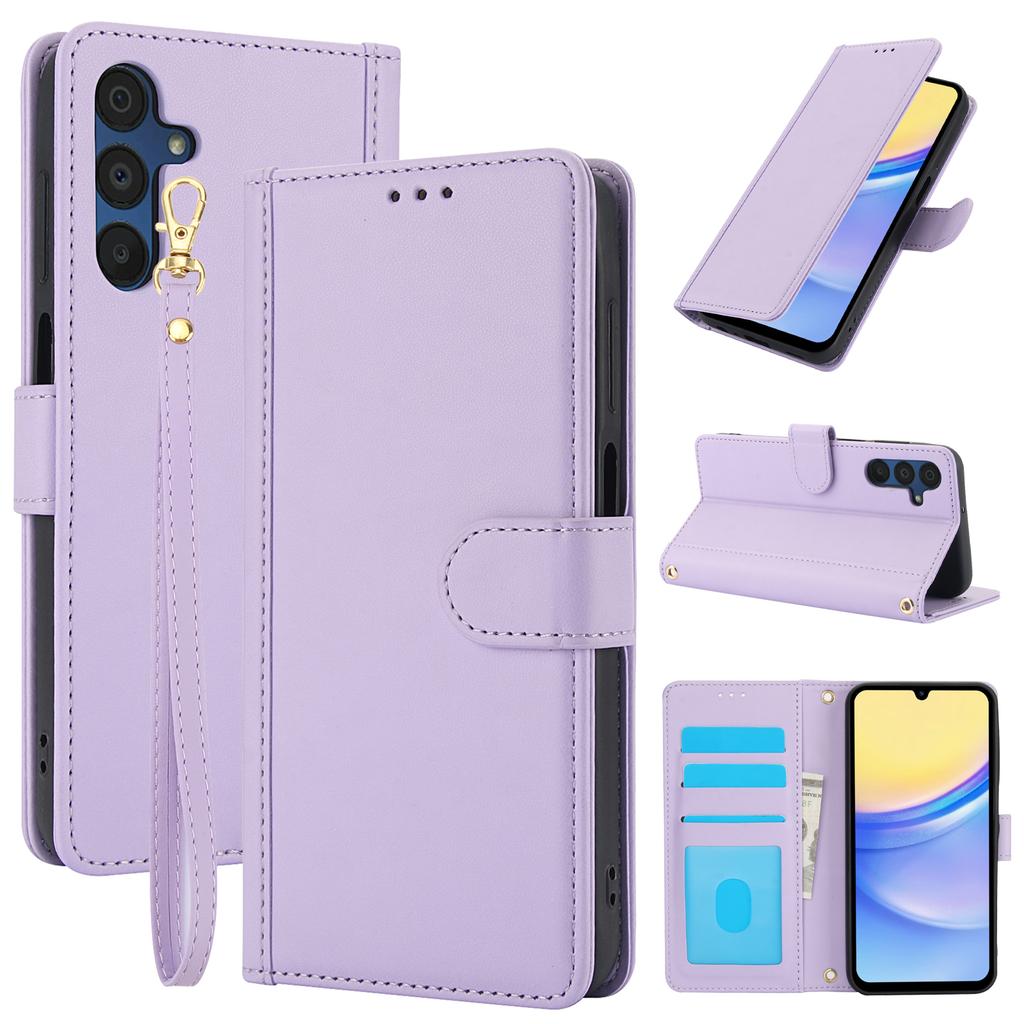 For Samsung Galaxy A57 5G Case PU Leather Stand View Phone Wallet Cover with Hand Strap