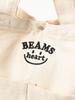Beams Heart Canvas Bag, Smile Embroidered Logo, Women's, Natural, One Size