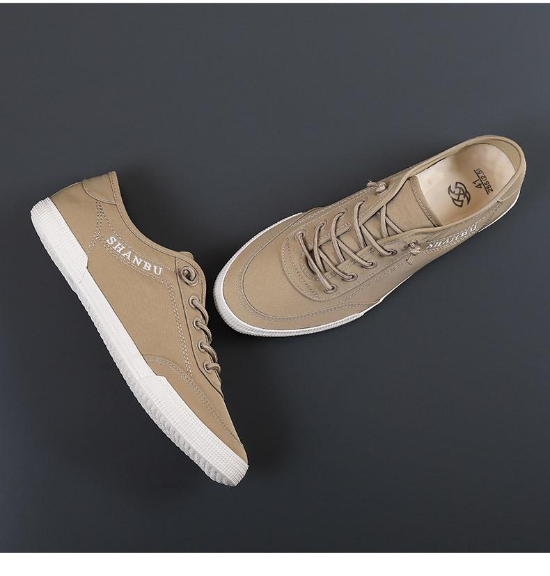 2025 Summer Men's Breathable Canvas Shoes - Korean Style Versatile Casual White Sneakers