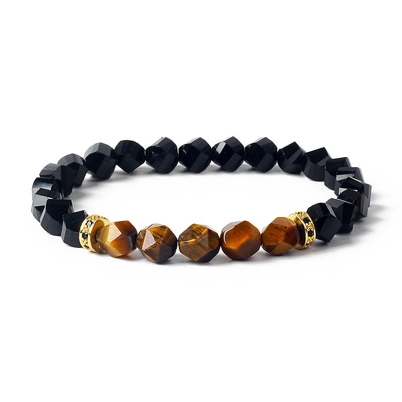 Facted Natural Obsidian Hematite Tiger Eye Beads Bracelets Men for Magnetic Health Protection Women Soul Jewelry Pulsera Hombre
