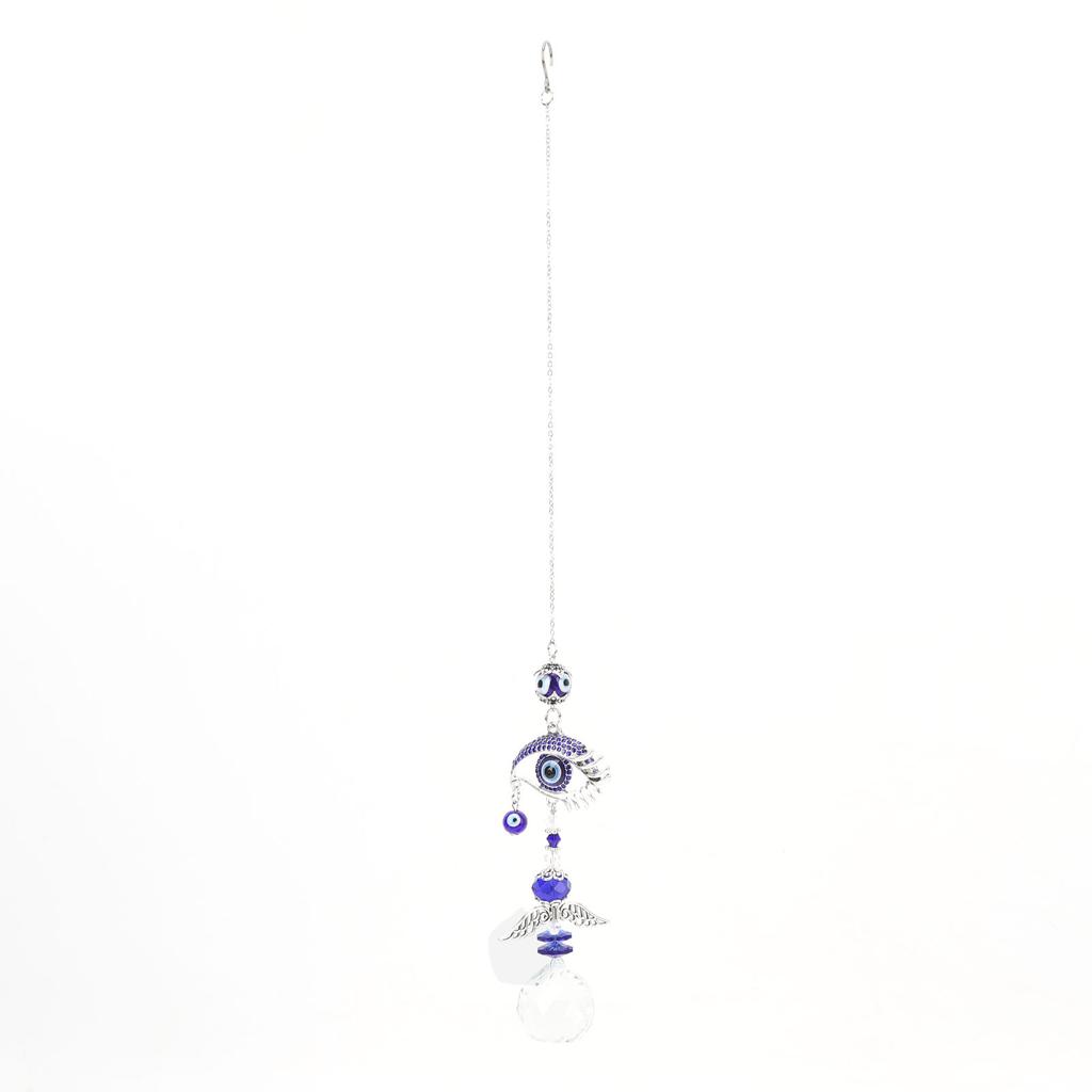 Evil Eye Wall Decor Metal Crystal Hanging Evil Eye Pendant Decoration for Bedposts Mirrors Window