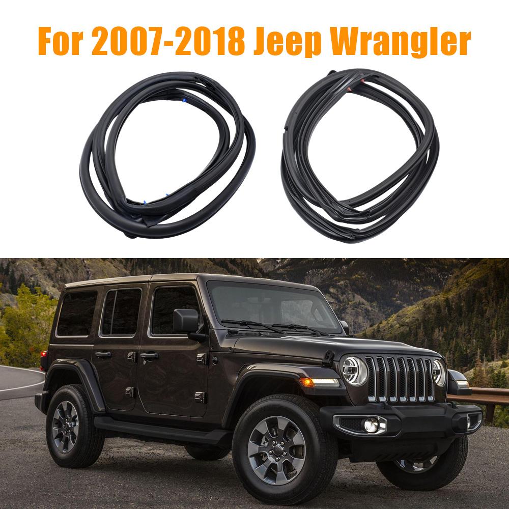 2Pcs Front Door Weatherstrip Seal Waterproof Windproof Rubber Strip 55395274AW for Jeep Wrangler JK 2007-2018 Car Accessories