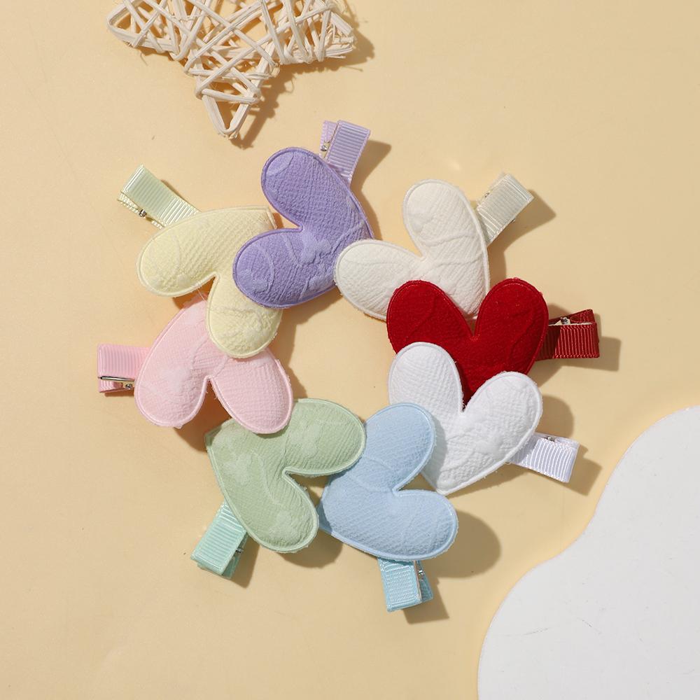 Prinzessin Haarspangen für Kinder Einfarbig Herzform Gepolsterte Applikation Haarspange für Baby Mädchen Handgefertigt Kinder Haaraccessoires