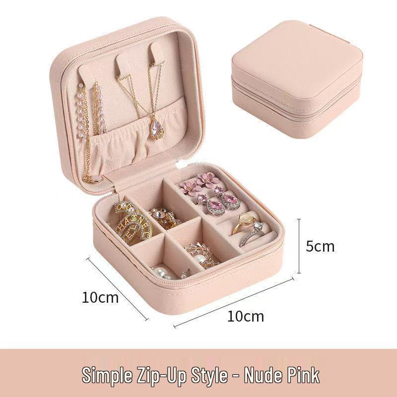 2025 Portable Leather Jewelry Storage Box for Earrings, Studs, Bracelets, Necklaces, and Rings