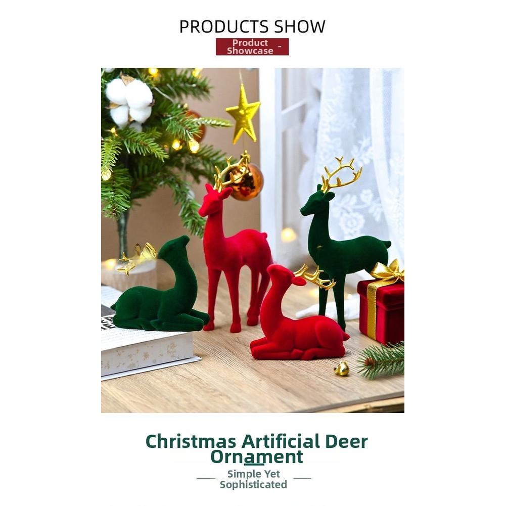 Decorative Resin Reindeer Set for Holiday Tabletop and Home Seasonal Deer Ornaments To Add Seasonal Warmth and Charm