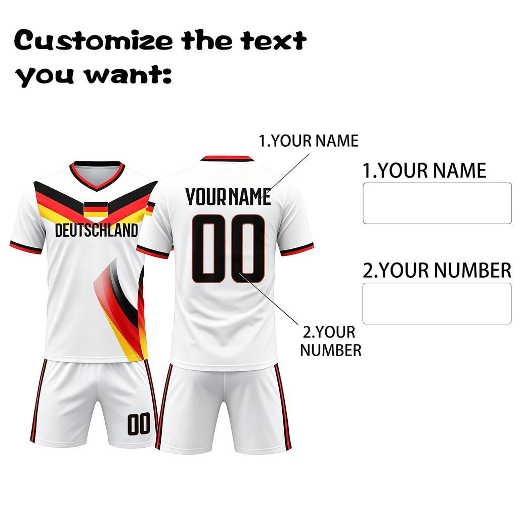 Customizable Two Piece Soccer Jersey Set Lightweight Breathable Fabric Athletic Fit Sportswear for Training and Matches