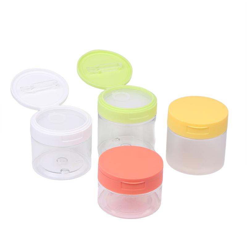 200-350Ml Makeup Remover Pad Jar With Tweezers Round Clear Container Jars Empty Bottle Wide Mouth Flap Bottle Storage Lotion