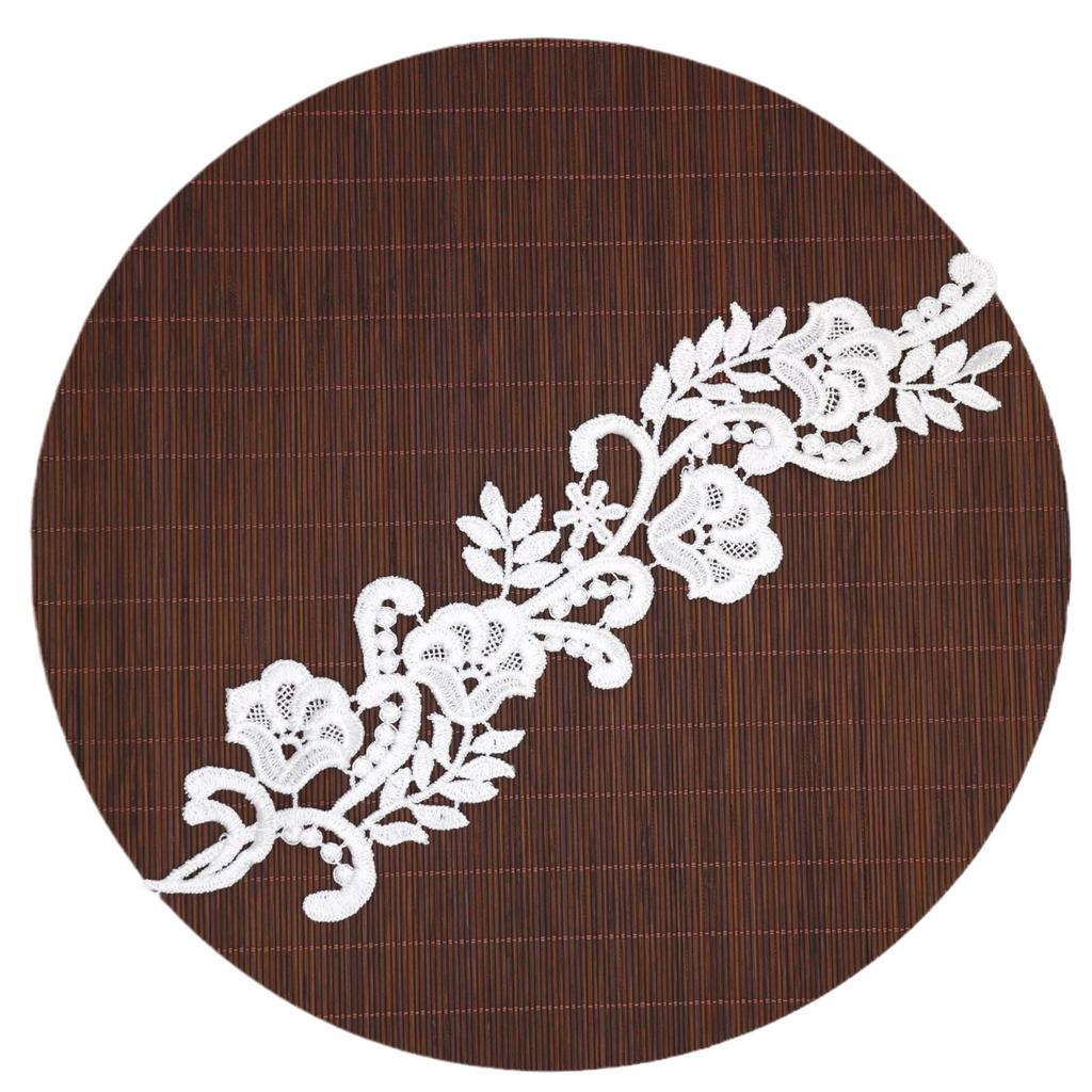 Water Soluble Lace Lace Wedding Accessories, White Polyester Lace Pair Flower Fabric Diy Lace Water Soluble Lace