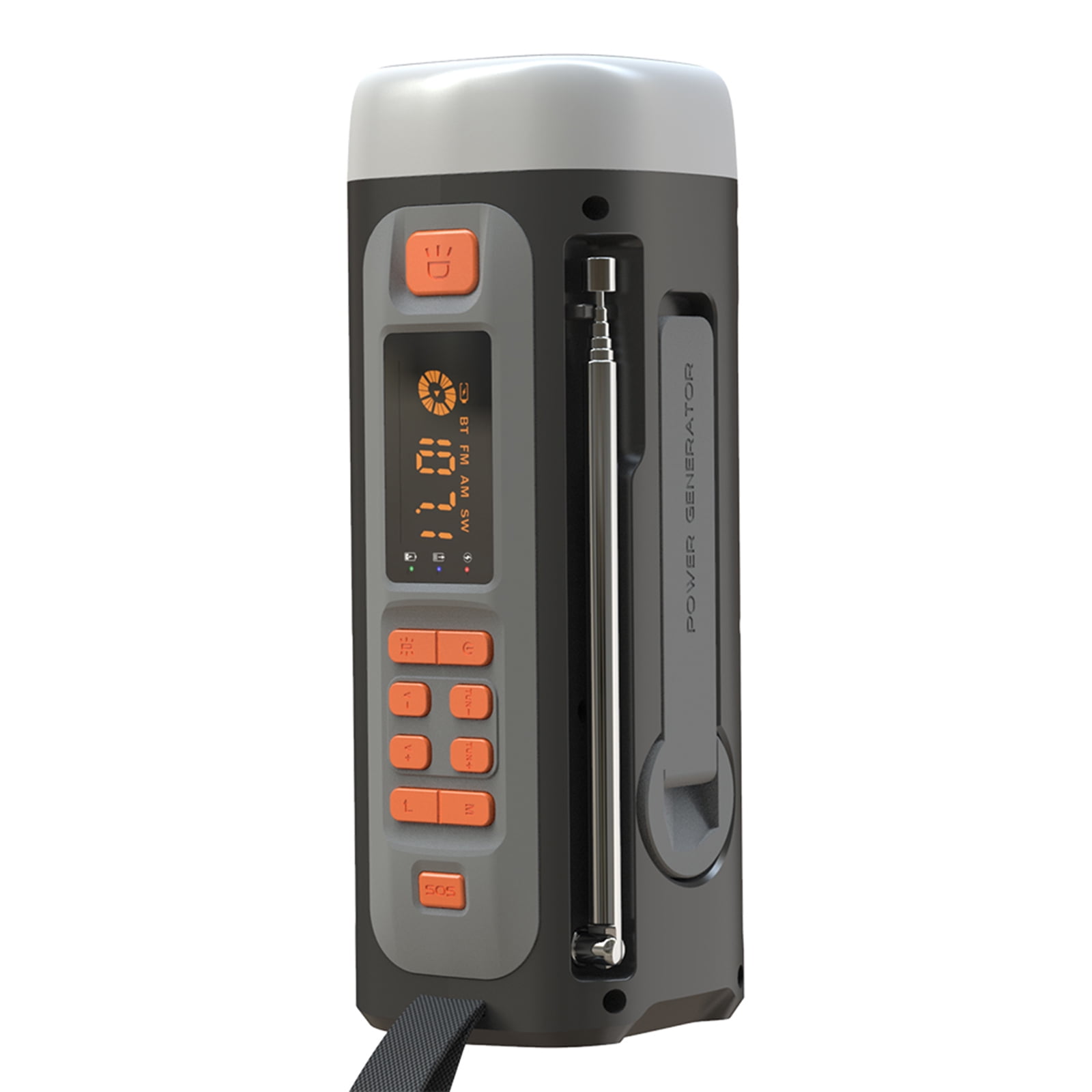 

Аварийное многофункциональное радио FM AM WB с ручным заводом, солнечной зарядкой, USB-зарядкой, аккумулятор 4500 мАч, светодиодный фонарик для улицы чёрный