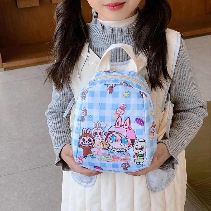 School bag School bag New Labu cloth printed cartoon cute boys and girls Large capacity lightweight spine backpack