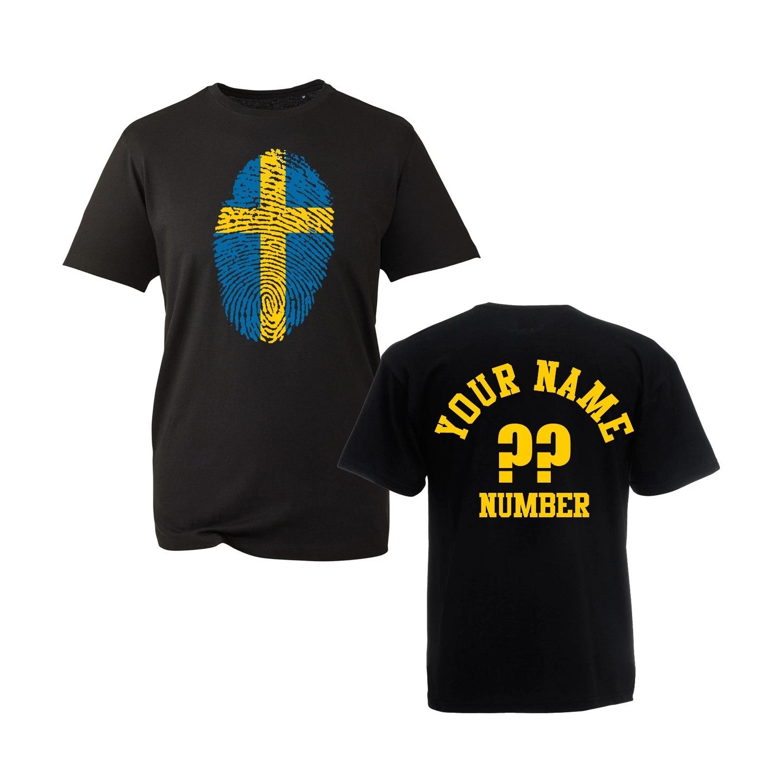 

Personalized Sweden T-shirt Your Name National Symbol Top Men s Unisex Gift Tee S