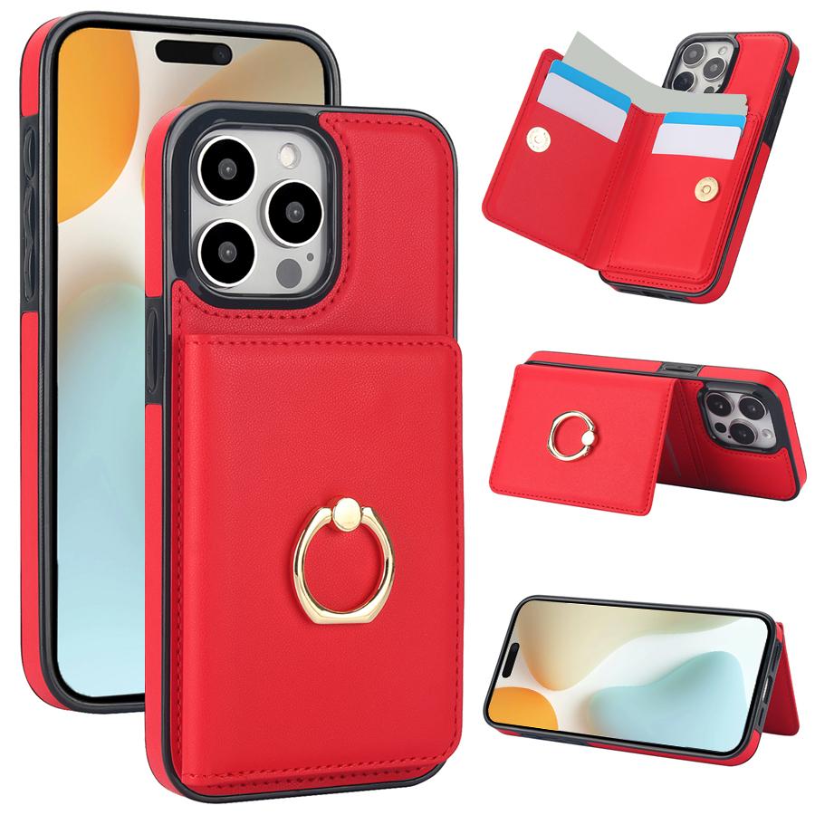 Wallet Card Slot RFID Blocking Kickstand Magnetic 360° Flip Leather Case For iPhone 17 Pro Max Air 16e 15 Plus 14 13 12 11 XR 8