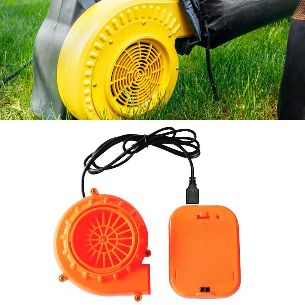 Mini Fan Blower USB Charging Mini Blow Up Blower with Battery Box for Inflatable Game Clothing