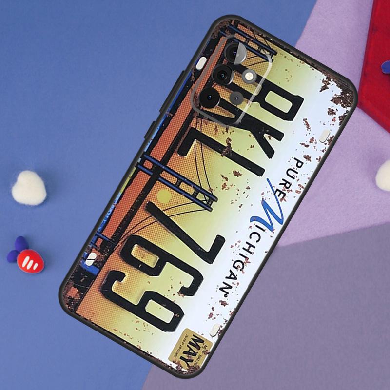 Retro Funny License Plate Case For Samsung Galaxy A52 A53 A33 A13 A34 A54 A14 A35 A55 A15 A56 A36 A26 A16 A06 A22 A32