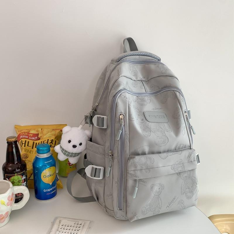 Nylon School Backpack For Girls And Boys With Design And Animal Print For Middle School Use