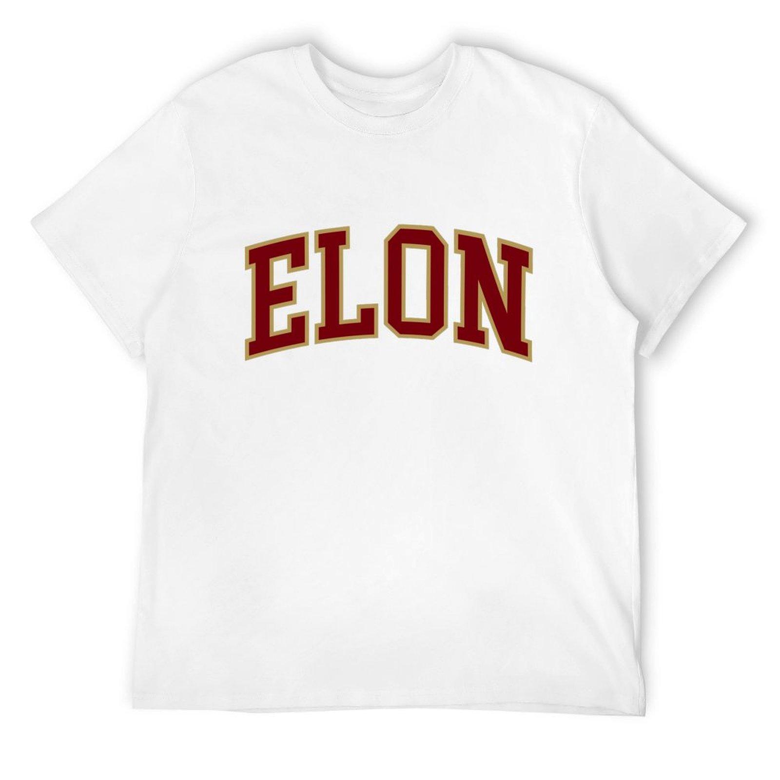 elon - college font curved T-Shirt oversized graphic tee custom shirt mens clothes S