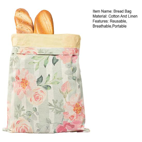 Bread Bag Large Beeswax Lining And Cotton Natural Bread Storage Bag Keeps Bread Fresh Longer Breathable Moisture Barrier Reusable Bread Keeper